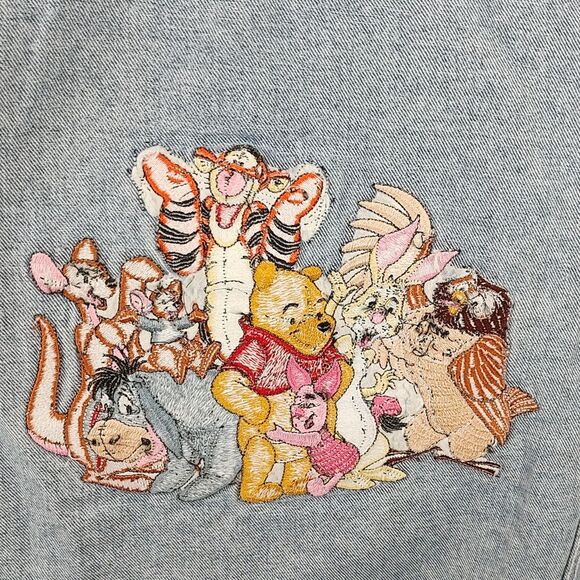 NWOT! 90s DISNEY Winnie the Pooh & Friends Embroidered Denim Jean Jacket Size XL - Picture 10 of 14